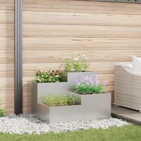 Berkfield Home Garden Planter 80x80x60 cm Galvanised Steel in Black | Size: 80 x 80 x 60 cm