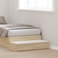 Berkfield Home Bed Drawers Sonoma Oak 90x36.5x16.5 cm Made from Engineered Wood in Brown