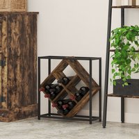 Berkfield Home Wine Rack Smoked Oak 51x18x52, 5 cm Engineered Wood in Brown