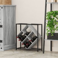 Berkfield Home Wine Rack Grey Sonoma 51x18x52, 5 cm Engineered Wood