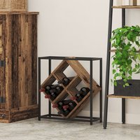 Berkfield Home Wine Rack Old Wood 51x18x52, 5 cm Engineered Wood in Brown