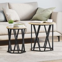 Berkfield Home Side Tables 2 pcs Sonoma Oak Engineered Wood in Brown