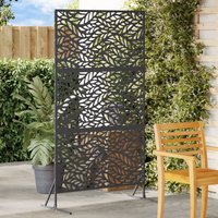 Berkfield Home Privacy Screen Black 100x50x180 cm Steel | Size: 100 x 50 x 180 cm
