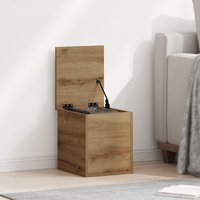 Berkfield Home Storage Box Artisan Oak 30x35x35 cm Engineered Wood in Brown | Size: 30 x 35 x 35 cm