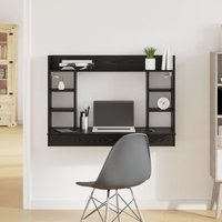 Berkfield Home Wall-Mounted Desk Black Oak 105x48x75 cm Engineered Wood | Size: 105 x 48 x 75 cm