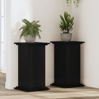 Berkfield Home Plant Stand Black Oak 33x33x60 cm Engineered Wood | Size: 33 x 33 x 60 cm