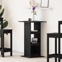 Berkfield Home Bar Table with Storage Black Oak 60x60x102 cm Engineered Wood | Size: 60 x 60 x 102 cm
