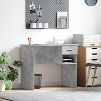 Berkfield Home Desk with Storage Concrete Grey 90x49.5x75 cm Engineered wood
