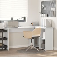 Berkfield Home White Computer Desk White Engineered wood Medium Computer Desk