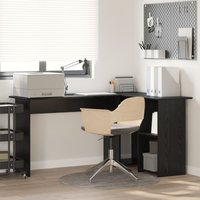 Berkfield Home Black Oak Desk Black oak Engineered wood Medium Black Oak Desk