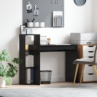 Berkfield Home Computer Desk Black oak Engineered wood, Black oak veneer Compact