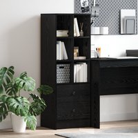 Berkfield Home Black Oak Shelving Unit Black oak Engineered wood Large