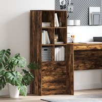 Berkfield Home Smoked Oak Shelving Unit Smoked Oak Engineered Wood Medium in Brown