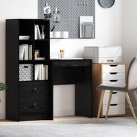 Berkfield Home Writing Desk Black oak Engineered wood 60 x 40 x 76 cm