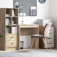 Berkfield Home Writing Desk Sonoma oak Engineered wood 70 x 40 x 76 cm Tough in Brown