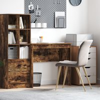 Berkfield Home Writing Desk Smoked oak Engineered wood Compact Writing Desk in Brown