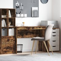 Berkfield Home Writing Desk Smoked Oak Engineered wood 100 x 40 x 76 cm in Brown