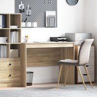 Berkfield Home Writing Desk Sonoma oak MDF with Sonoma oak veneer 100 x 50 x 76 cm in Brown