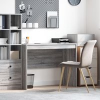 Berkfield Home Writing Desk Grey sonoma MDF, Veneer 100 x 50 x 76 cm Durable