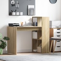 Berkfield Home Computer Desk Sonoma oak Engineered wood Medium Computer Desk in Brown