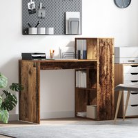 Berkfield Home Writing Desk Old wood Engineered wood Standard Storage in Brown