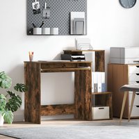 Berkfield Home Smoked Oak Computer Desk Smoked oak Engineered wood Standard in Brown