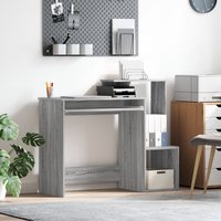 Berkfield Home Grey Computer Desk Grey Sonoma Engineered Wood Medium