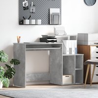 Berkfield Home Desk with Storage Concrete Grey 120.5x44x88.5 cm Engineered Wood