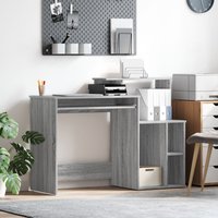Berkfield Home Desk with Storage Grey Sonoma 120.5x44x88.5 cm Engineered Wood