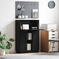 Berkfield Home Black Oak Writing Desk Black Oak Engineered Wood Medium Sturdy