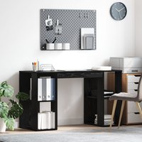 Berkfield Home Black Oak Computer Desk Black Oak MDF Medium
