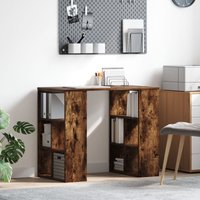 Berkfield Home Corner Desk Smoked oak Engineered wood Medium Corner Desk in Brown