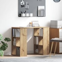 Berkfield Home Corner Desk Artisan oak Engineered wood Medium Sleek in Brown