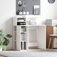 Berkfield Home Desk with Storage White 90x48x101.5 cm Engineered Wood