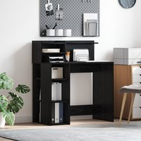 Berkfield Home Desk with Storage Black Oak 90x48x101.5 cm Engineered wood