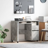 Berkfield Home Concrete Grey Computer Desk Concrete grey Particle board Medium