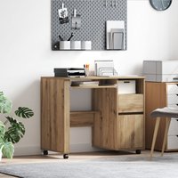 Berkfield Home Artisan Oak Computer Desk Artisan oak Engineered wood Medium in Brown