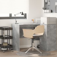 Berkfield Home Writing Desk Concrete grey Wood composite Compact Storage