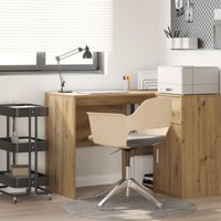 Berkfield Home Writing Desk Artisan oak Chipboard Medium Sleek Writing Desk in Brown