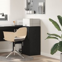 Berkfield Home Black Oak Storage Cabinet Black Oak MDF with Black Oak Veneer