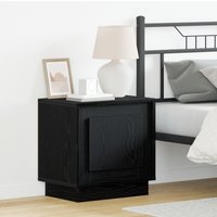 Berkfield Home Bedside Cabinets with LED Lights 2 pcs Black Oak 44x34, 5x45 cm