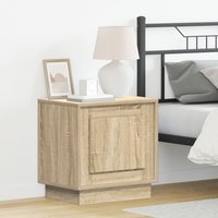 Berkfield Home Bedside Cabinets with LED Lights 2 pcs Sonoma Oak 44x34, 5x45 cm in Beige