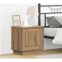 Berkfield Home Bedside Cabinets with LED Lights 2 pcs Artisan Oak 44x34.5x45 cm in Brown