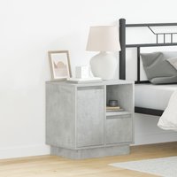 Berkfield Home Bedside Cabinet with LED Concrete Grey 50x34.5x50 cm