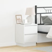 Berkfield Home Bedside Cabinets with LED Lights 2 pcs White 39x34.5x50 cm