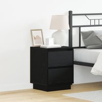 Berkfield Home Bedside Cabinets with LED Lights 2 pcs Black 39x34.5x50 cm