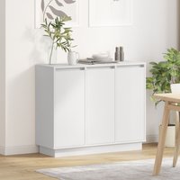 Berkfield Home Sideboard with LED - White, 90x32x75 cm, Made of Engineered Wood in White | Size: 90 x 32 x 75 cm