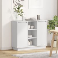 Berkfield Home Sideboard with LED White 90x32x75 cm Engineered Wood | Size: 90 x 32 x 75 cm