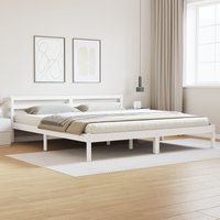 Berkfield Home Bed Frame with Headboard White 200x210 cm Solid Wood Pine