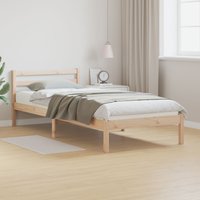 Berkfield Home Bed Frame with Headboard 80x220 cm Solid Wood Pine in Brown